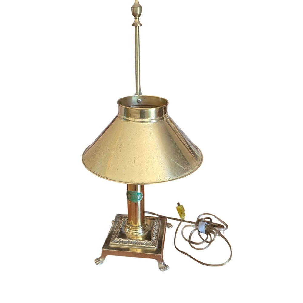Vintage Paris Orient Express Istanbul Brass Table Lamp Claw Foot 20.5"